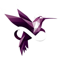 The Eternitech mark: an origami hummingbird looped through an infinity sign