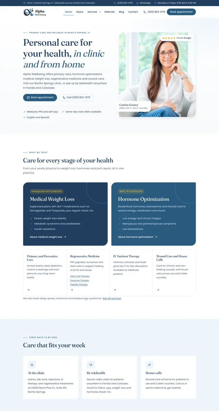 Homepage of Alpha Wellbeing
