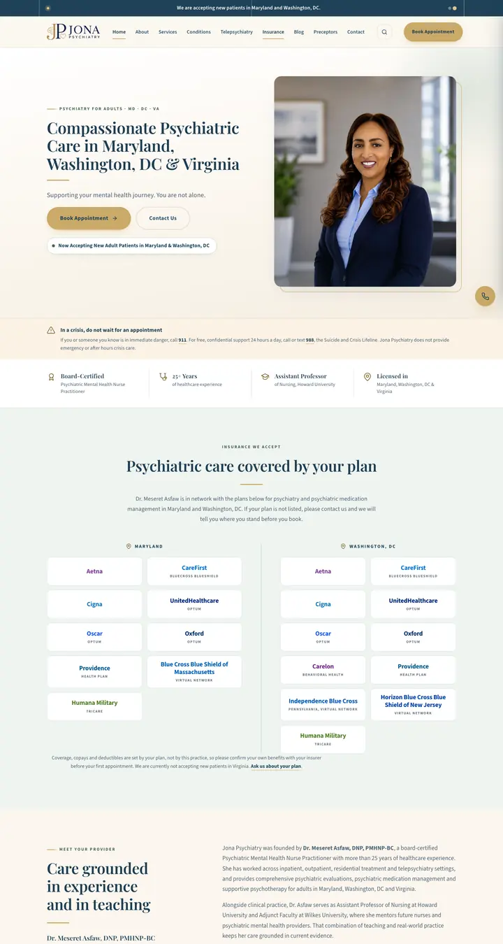 Homepage of Jona Psychiatry