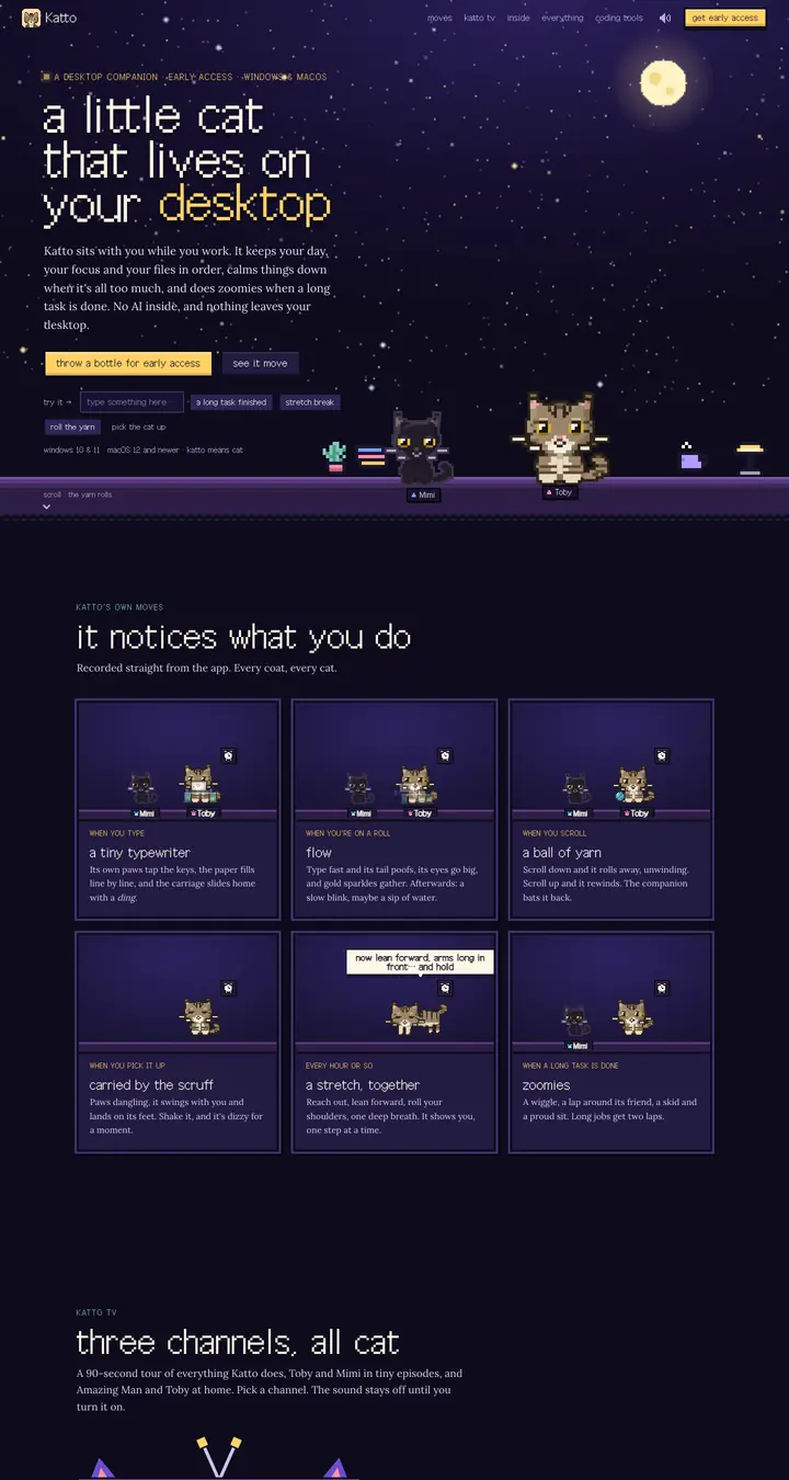 Homepage of Katto