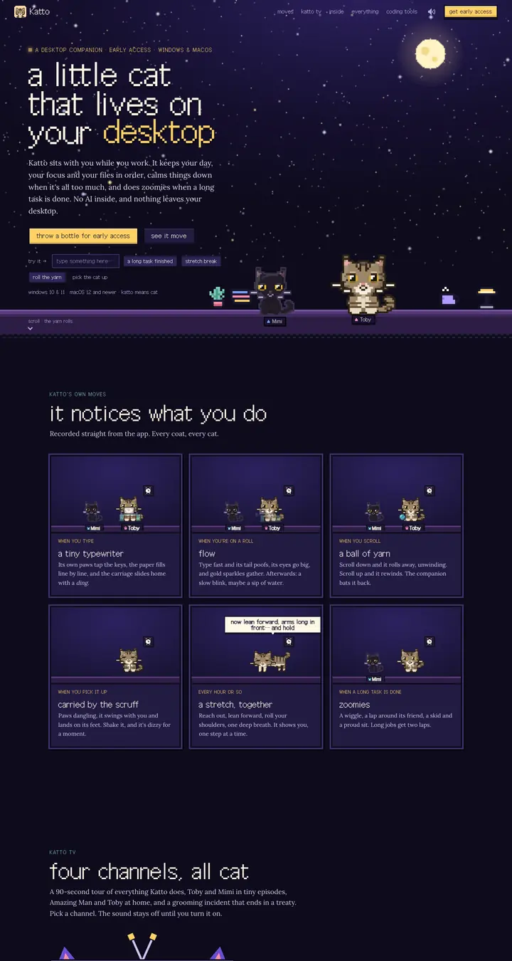 Homepage of Katto
