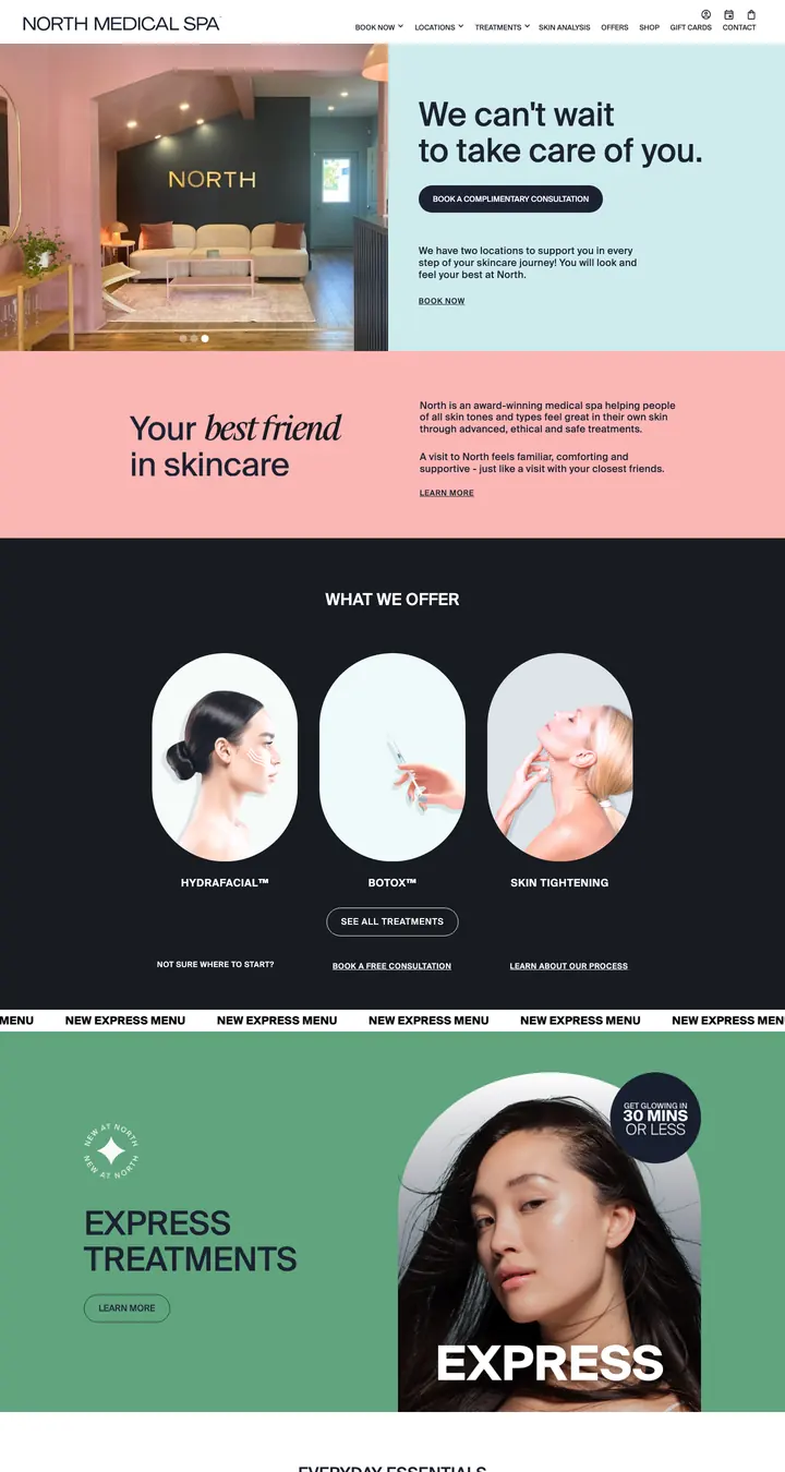 Homepage of North Medical Spa